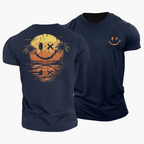 Herr-T-shirt med smiley och palmer-T-Shirts & Polos for men-Fjallbarn