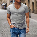 Herr t-shirt med v-ringning och korta ärmar-T-shirt for men-Fjallbarn