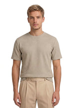 Herr t-shirt med våfflad textur och rund halsringning-Tops for men-Fjallbarn