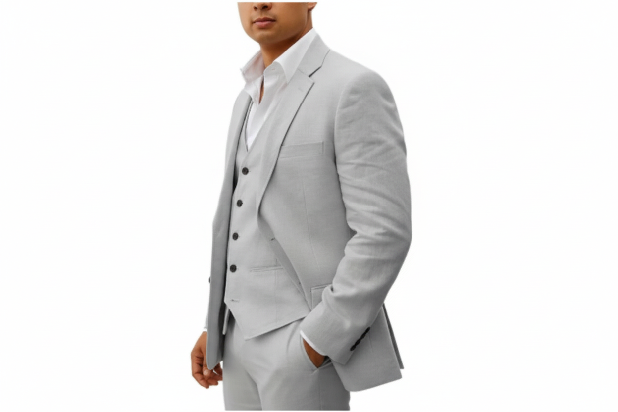Herr tredelad kostym med kavaj, väst och byxor-suits for men-Fjallbarn