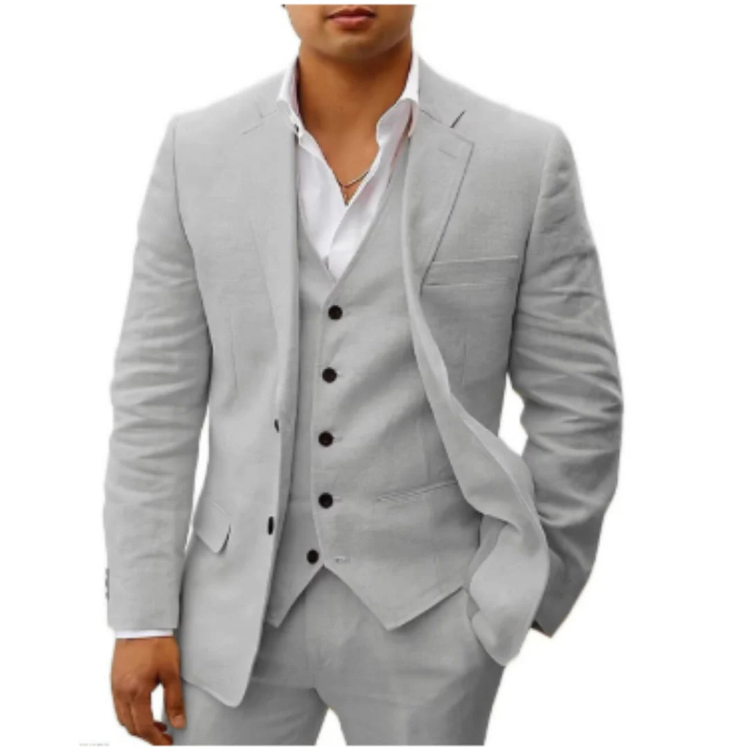 Herr tredelad kostym med kavaj, väst och byxor-suits for men-Fjallbarn