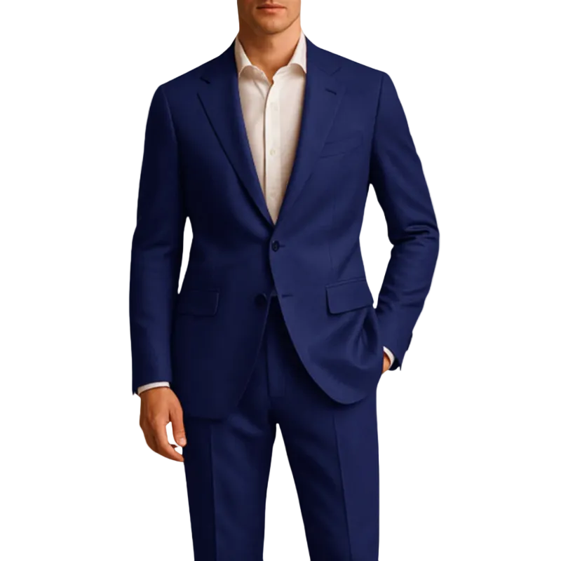 Herr tvådelad kostym med kavaj med slag och raka byxor-suits for men-Fjallbarn