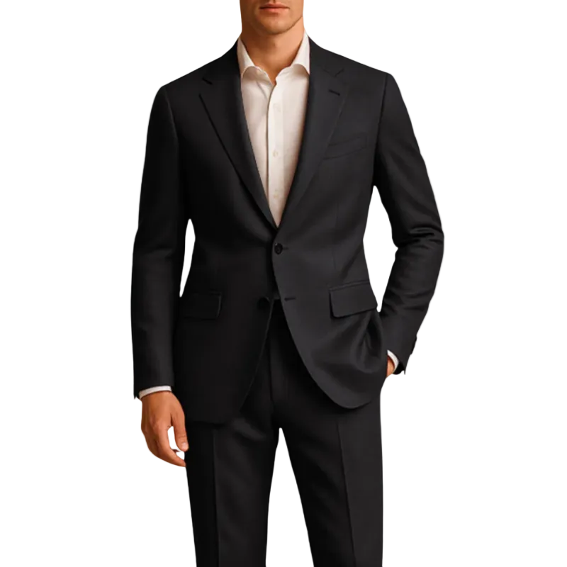 Herr tvådelad kostym med kavaj med slag och raka byxor-suits for men-Fjallbarn