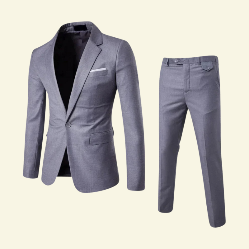 Herr tvådelad kostym med kavaj med slag och raka byxor-suits for men-Fjallbarn