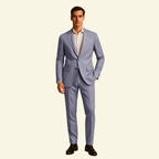 Herr tvådelad kostym med kavaj med slag och raka byxor-suits for men-Fjallbarn