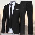 Herrar kostymset med enkelknäppt kavaj och byxor med rak passform-suits for men-Fjallbarn