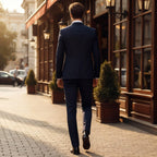 Herrar kostymset med enkelknäppt kavaj och byxor med rak passform-suits for men-Fjallbarn