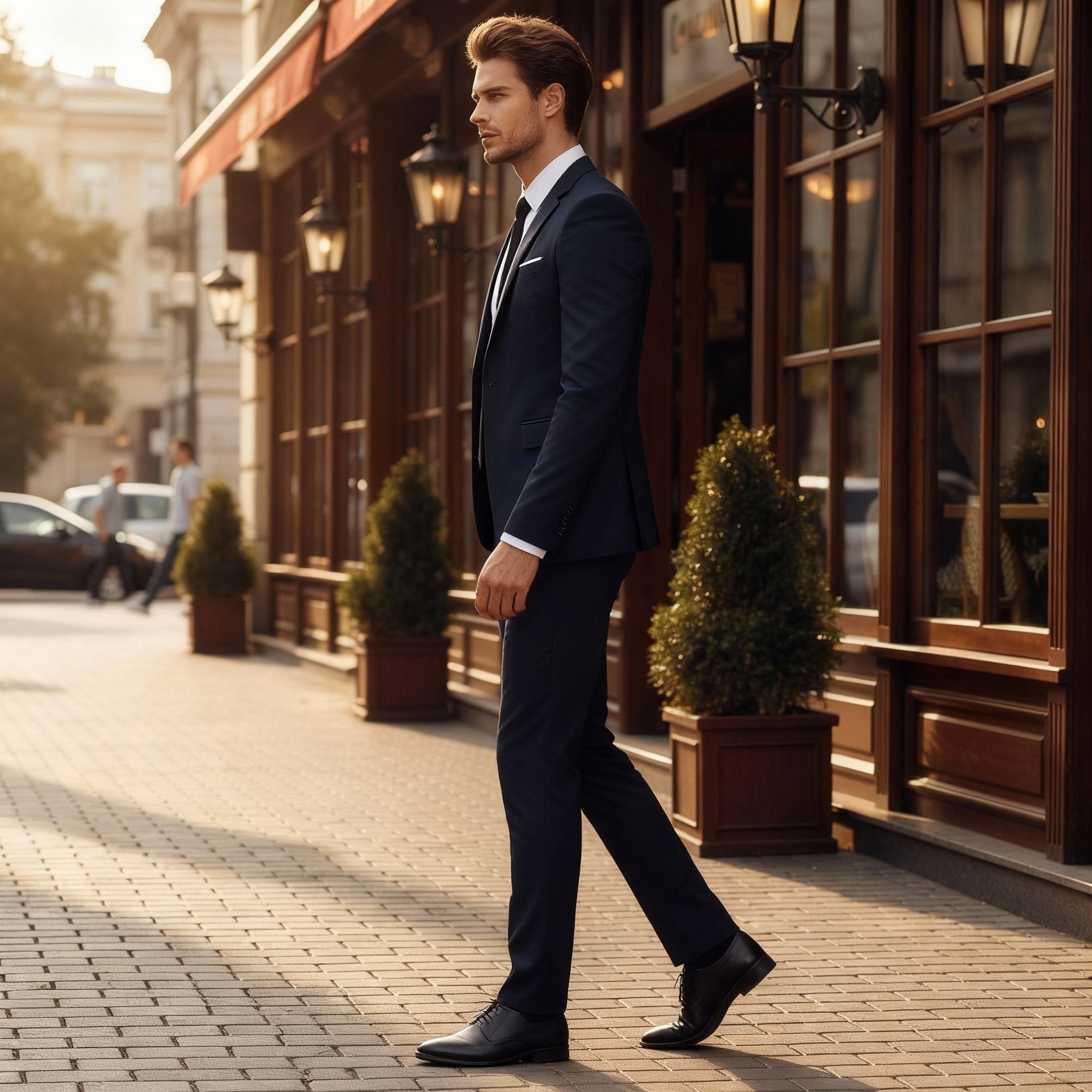 Herrar kostymset med enkelknäppt kavaj och byxor med rak passform-suits for men-Fjallbarn