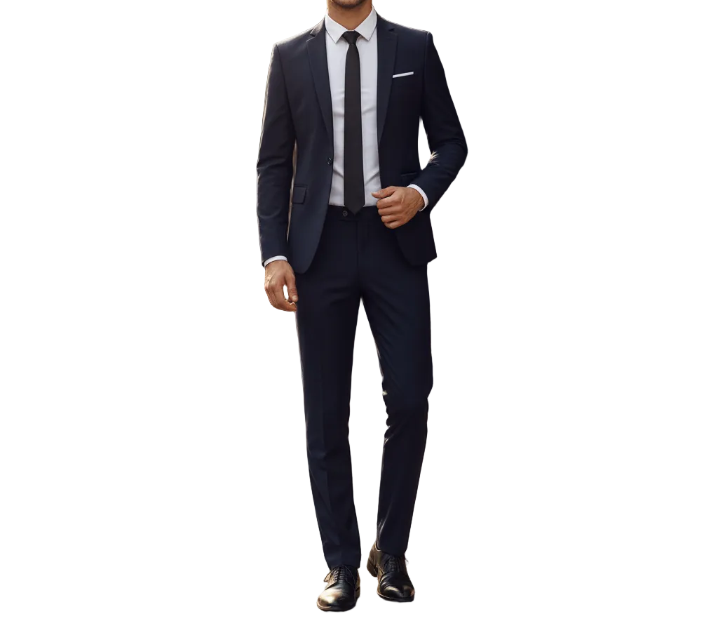 Herrar kostymset med enkelknäppt kavaj och byxor med rak passform-suits for men-Fjallbarn