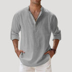Herrar skjorta med knappslå och ståkrage-Shirts for men-Fjallbarn