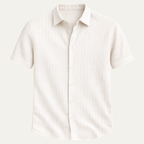 Herrarnas kortärmad skjorta med vertikal ribbad struktur och bröstficka-Shirts for men-Fjallbarn