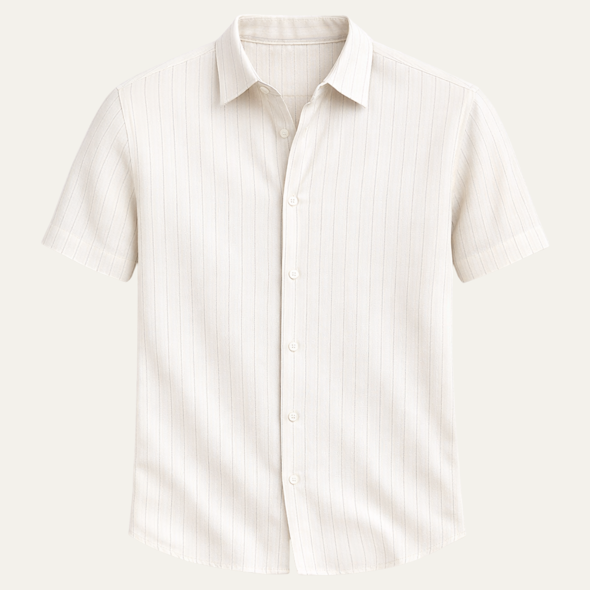 Herrarnas kortärmad skjorta med vertikal ribbad struktur och bröstficka-Shirts for men-Fjallbarn