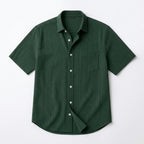 Herrarnas kortärmad skjorta med vertikal ribbad struktur och bröstficka-Shirts for men-Fjallbarn