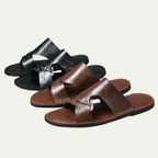Herrarnas sandaler med utskuren rem och metallnitar-Footwear for men-Fjallbarn