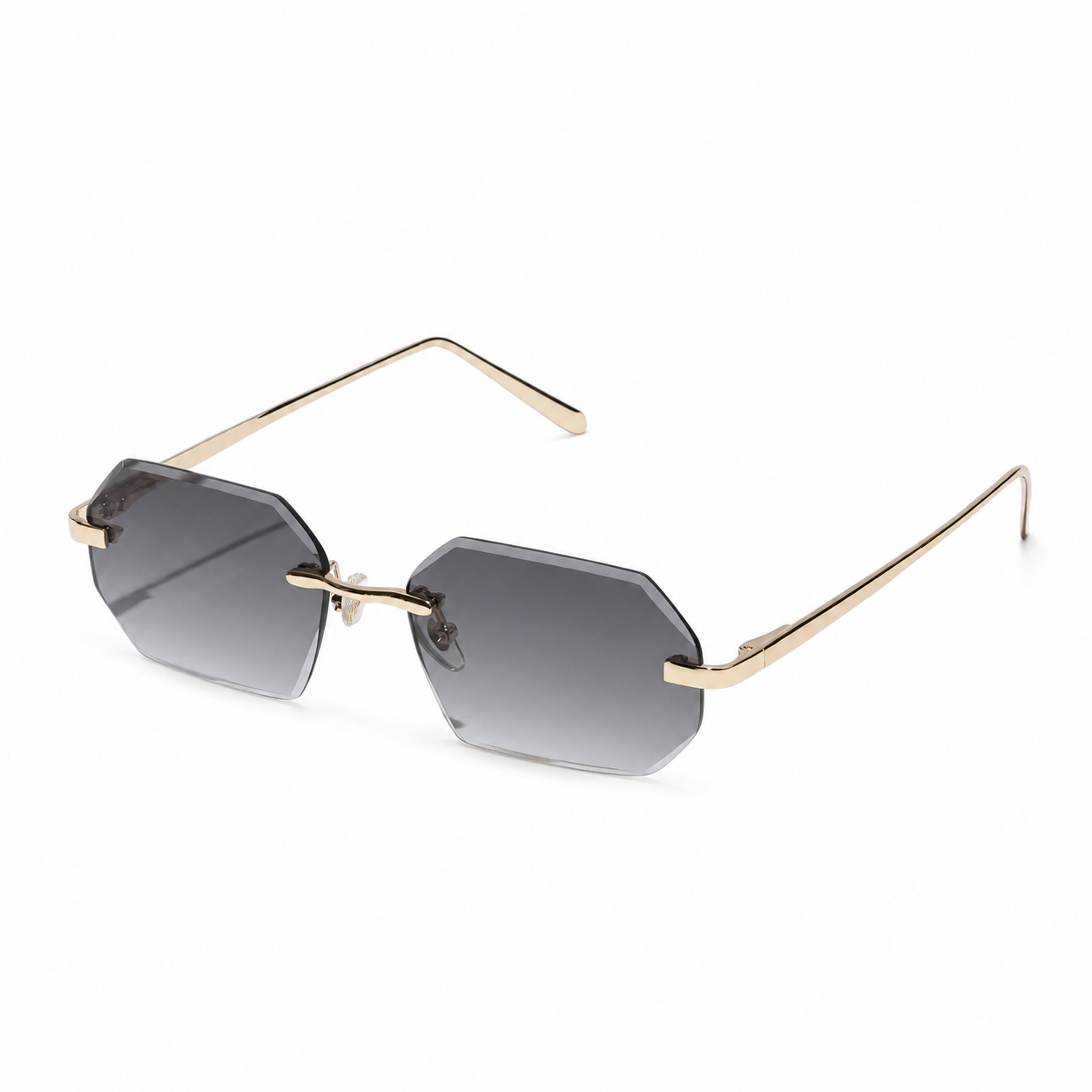 Herrarnas solglasögon utan ram med åttakantiga linser och metallbågar-Glasses for men-Fjallbarn