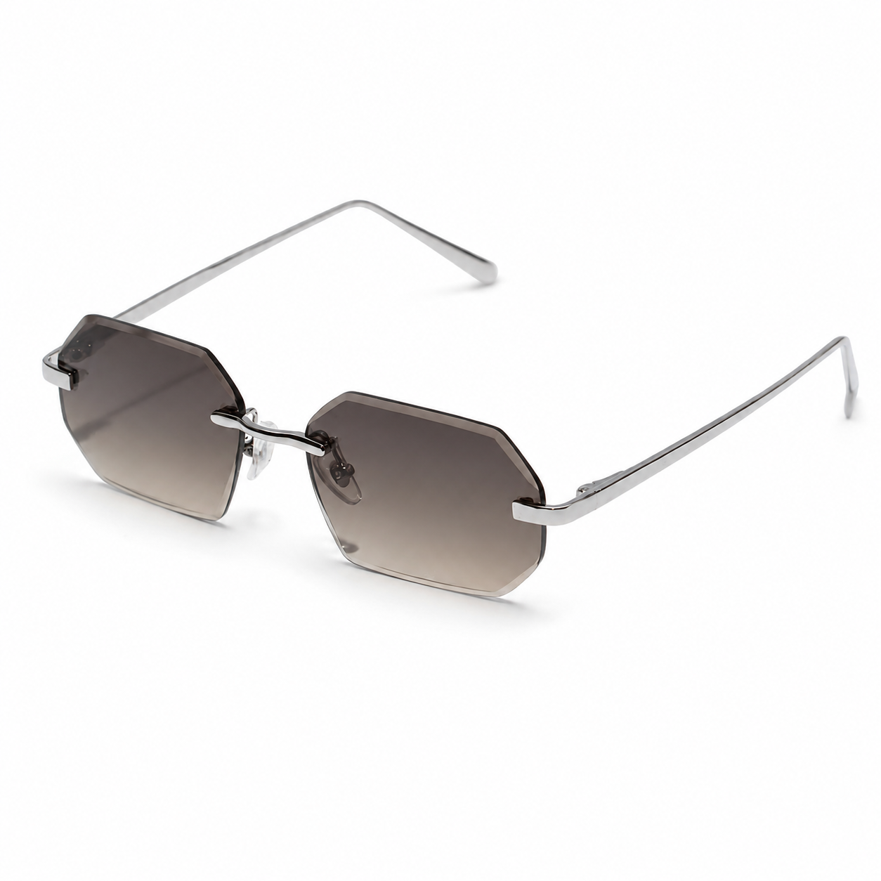 Herrarnas solglasögon utan ram med åttakantiga linser och metallbågar-Glasses for men-Fjallbarn