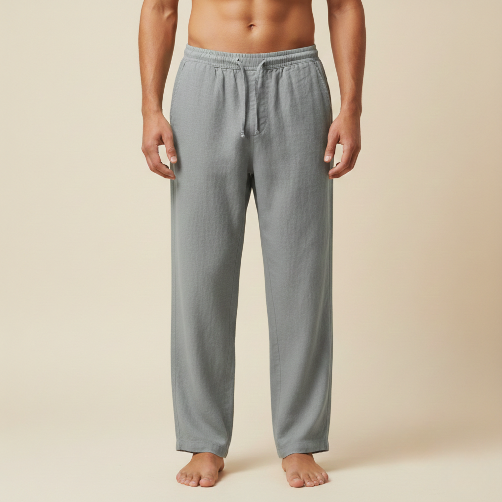 Herrbyxor med dragsko och raka ben-Pant for Men-Fjallbarn