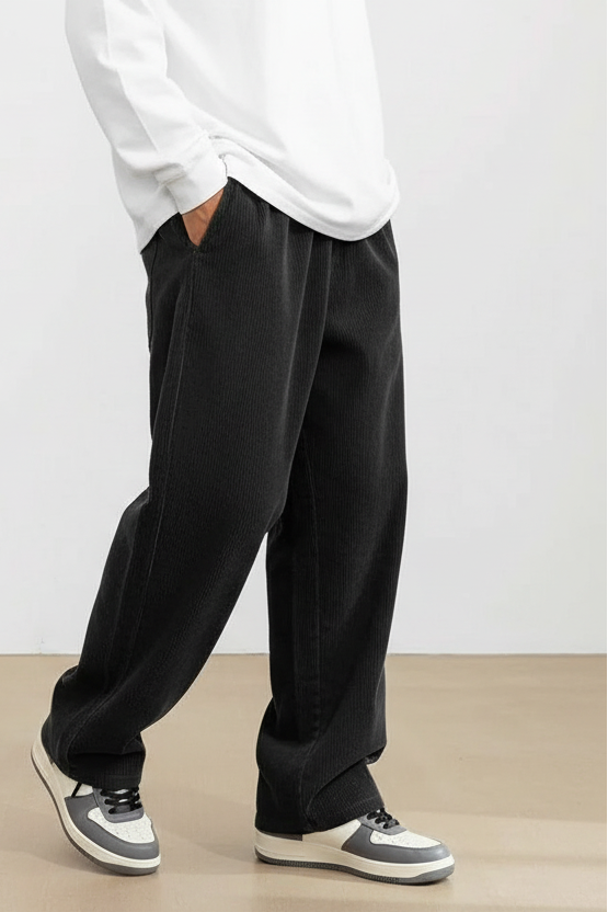 Herrbyxor med elastisk midja och rak passform-Pant for Men-Fjallbarn