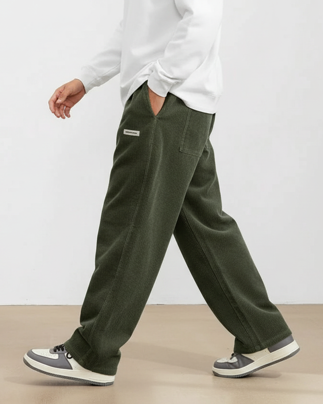 Herrbyxor med elastisk midja och rak passform-Pant for Men-Fjallbarn