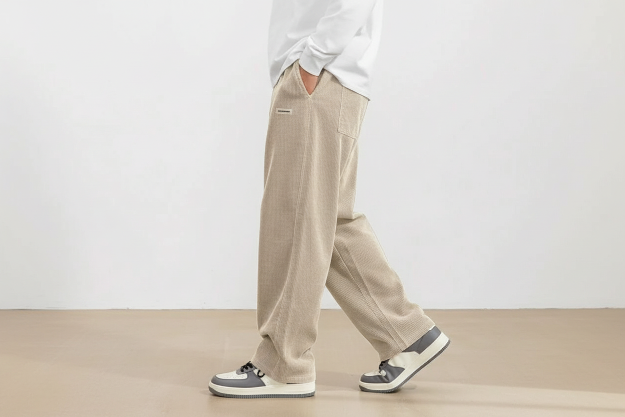 Herrbyxor med elastisk midja och rak passform-Pant for Men-Fjallbarn