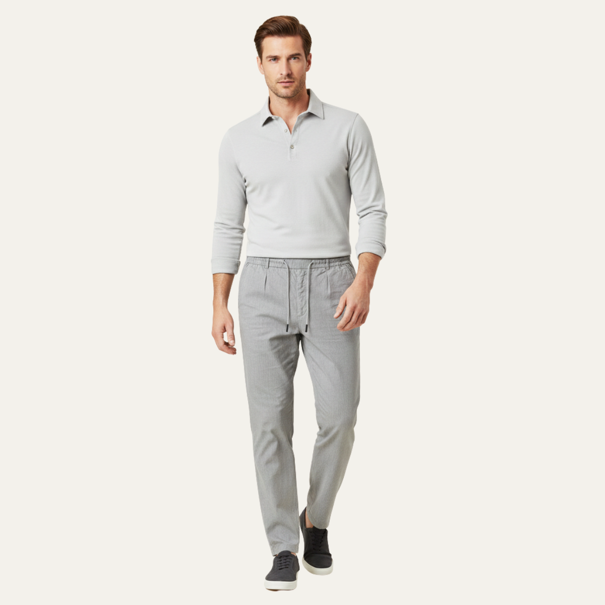 Herrbyxor med rak passform och dragsko i midjan-Pant for Men-Fjallbarn