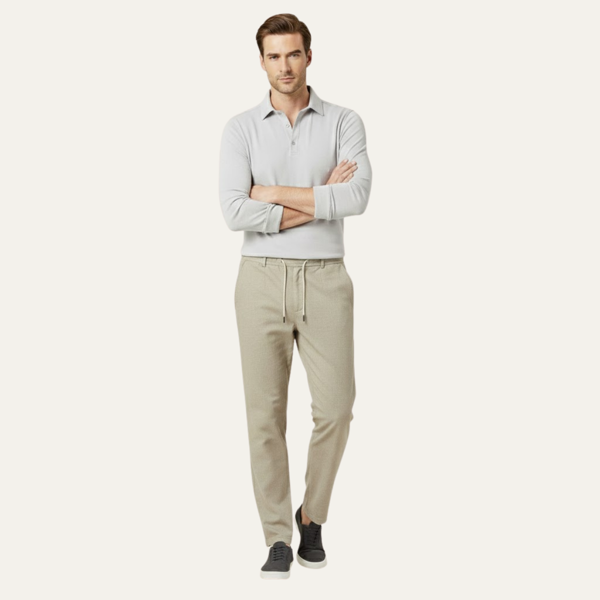 Herrbyxor med rak passform och dragsko i midjan-Pant for Men-Fjallbarn