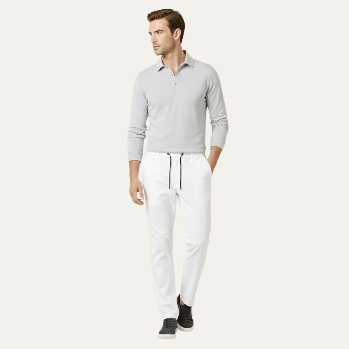 Herrbyxor med rak passform och dragsko i midjan-Pant for Men-Fjallbarn