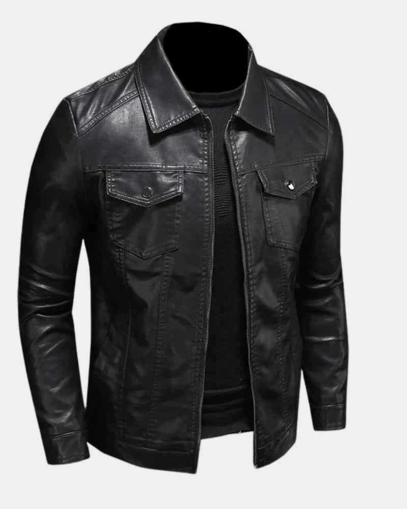 Herrjacka i konstmaterial med fickor med lock-Jackets for men-Fjallbarn