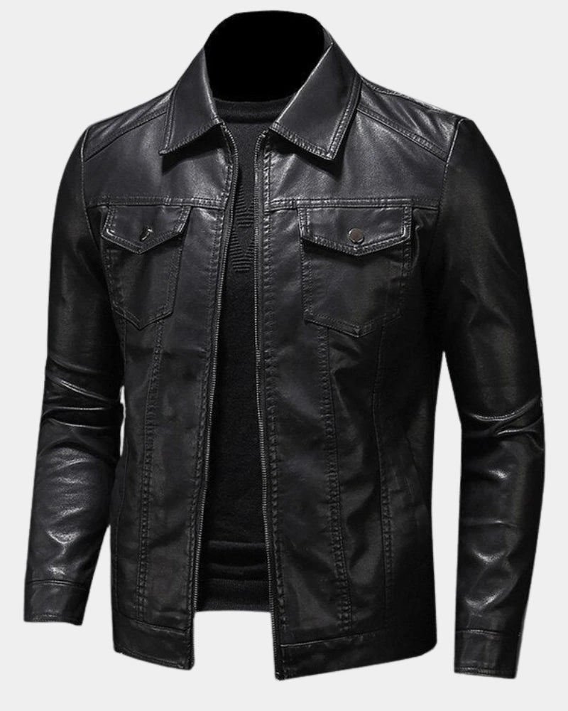 Herrjacka i konstmaterial med fickor med lock-Jackets for men-Fjallbarn