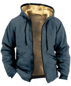 Herrjacka med huva och geometriskt mönster-Jackets for men-Fjallbarn