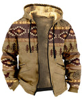 Herrjacka med huva och geometriskt mönster-Jackets for men-Fjallbarn