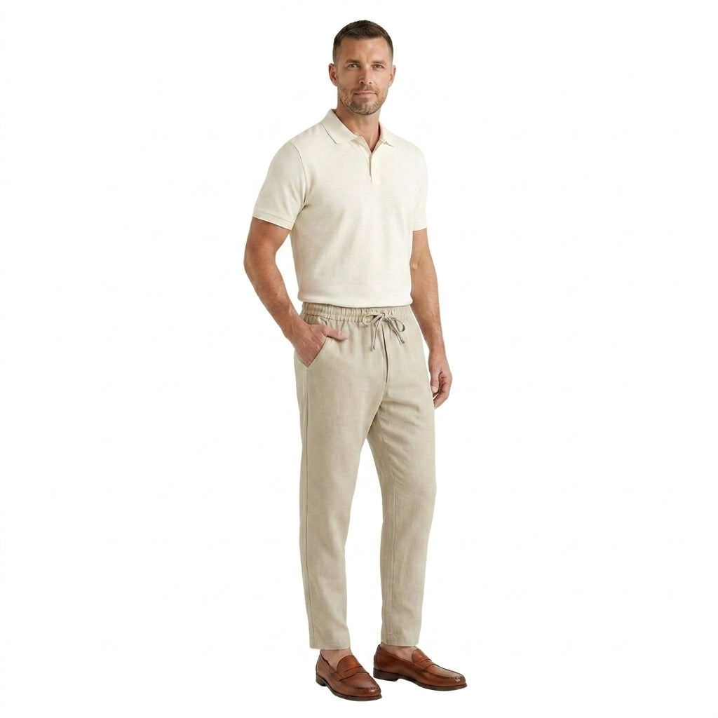 Herrjoggers med dragsko och elastiska benslut-Pant for Men-Fjallbarn