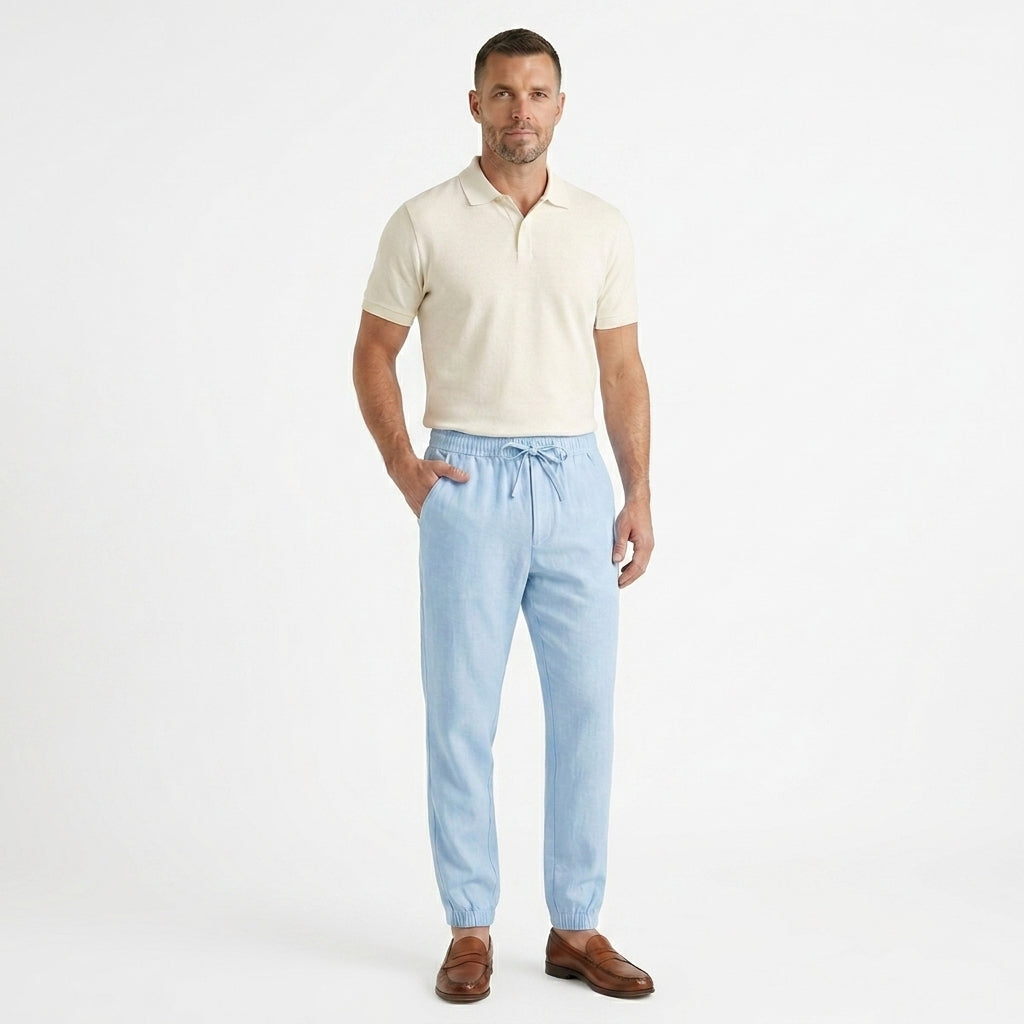 Herrjoggers med dragsko och elastiska benslut-Pant for Men-Fjallbarn