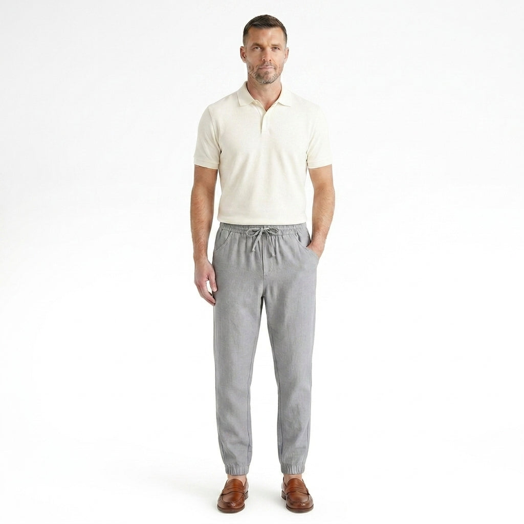 Herrjoggers med dragsko och elastiska benslut-Pant for Men-Fjallbarn