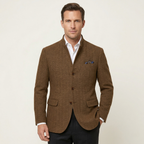 Herrkavaj i fiskbensmönstrad tweed-Jackets for men-Fjallbarn