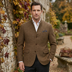 Herrkavaj i fiskbensmönstrad tweed-Jackets for men-Fjallbarn