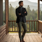 Herrkavaj med knäppning fram och påsydda fickor-Jackets for men-Fjallbarn