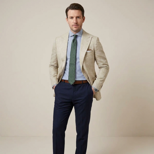 Herrkavaj med slag och påsydda fickor-Blazer for men-Fjallbarn
