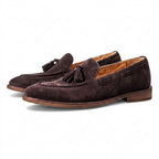 Herrloafers med tofsar, mockasinsöm och dekorativ snörning-Footwear for men-Fjallbarn
