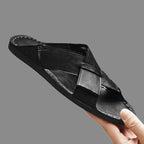 Herrsandal med öppen tå och korsade remmar-Footwear for men-Fjallbarn