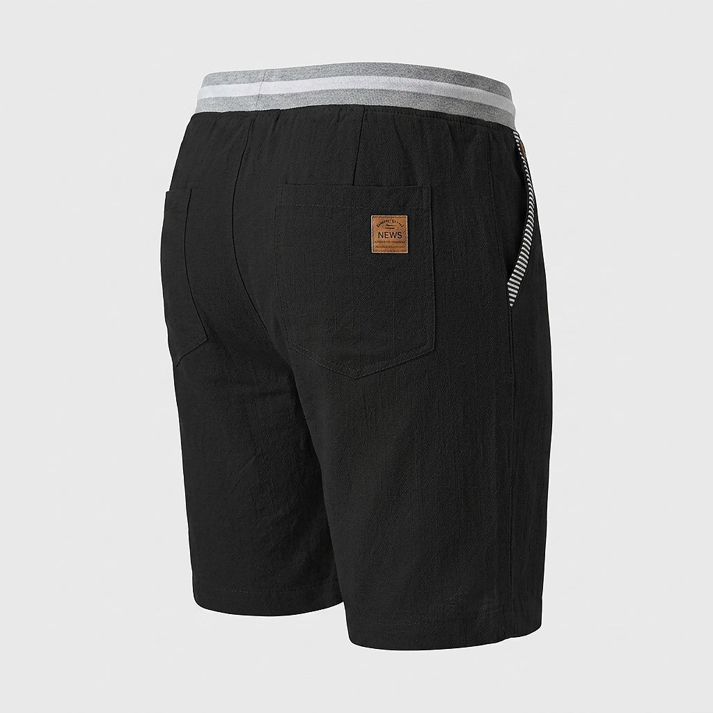 Herrshorts med dragsko och randig detalj-Shorts for men-Fjallbarn