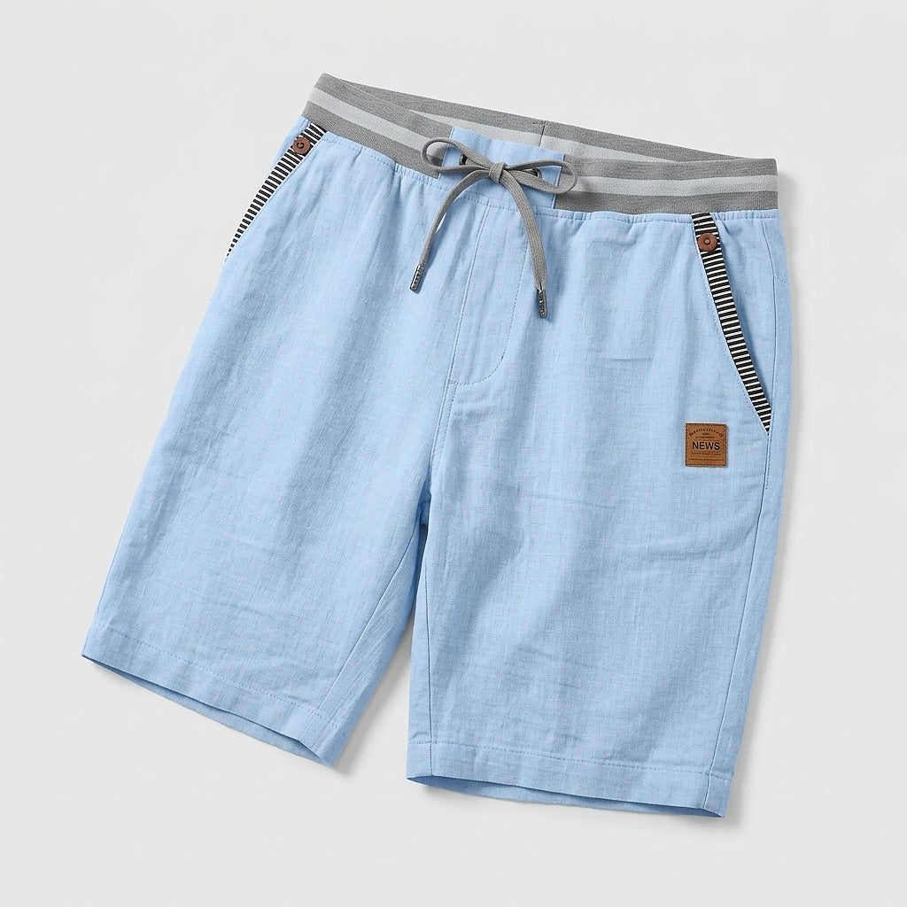 Herrshorts med dragsko och randig detalj-Shorts for men-Fjallbarn