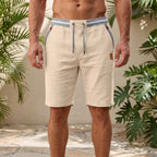 Herrshorts med dragsko och randig detalj-Shorts for men-Fjallbarn