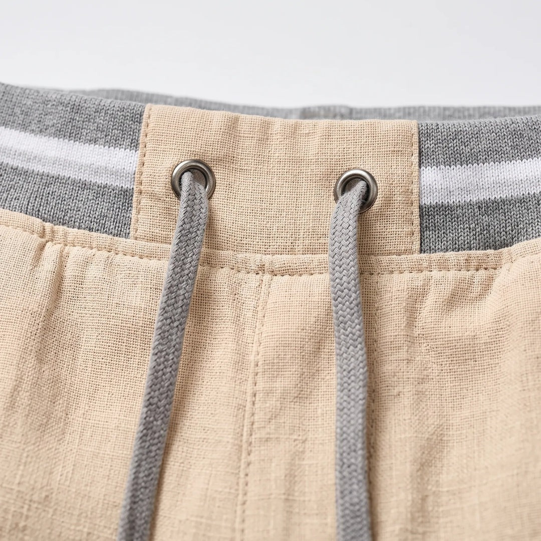 Herrshorts med dragsko och randig detalj-Shorts for men-Fjallbarn