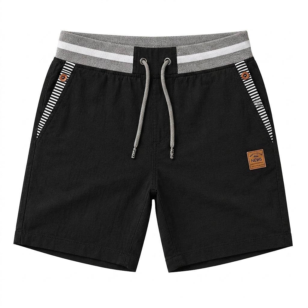 Herrshorts med dragsko och randig detalj-Shorts for men-Fjallbarn