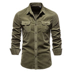 Herrskjorta med bröstfickor och knappstängning-Shirts for men-Fjallbarn