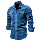 Herrskjorta med bröstfickor och knappstängning-Shirts for men-Fjallbarn