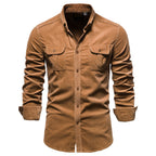 Herrskjorta med bröstfickor och knappstängning-Shirts for men-Fjallbarn