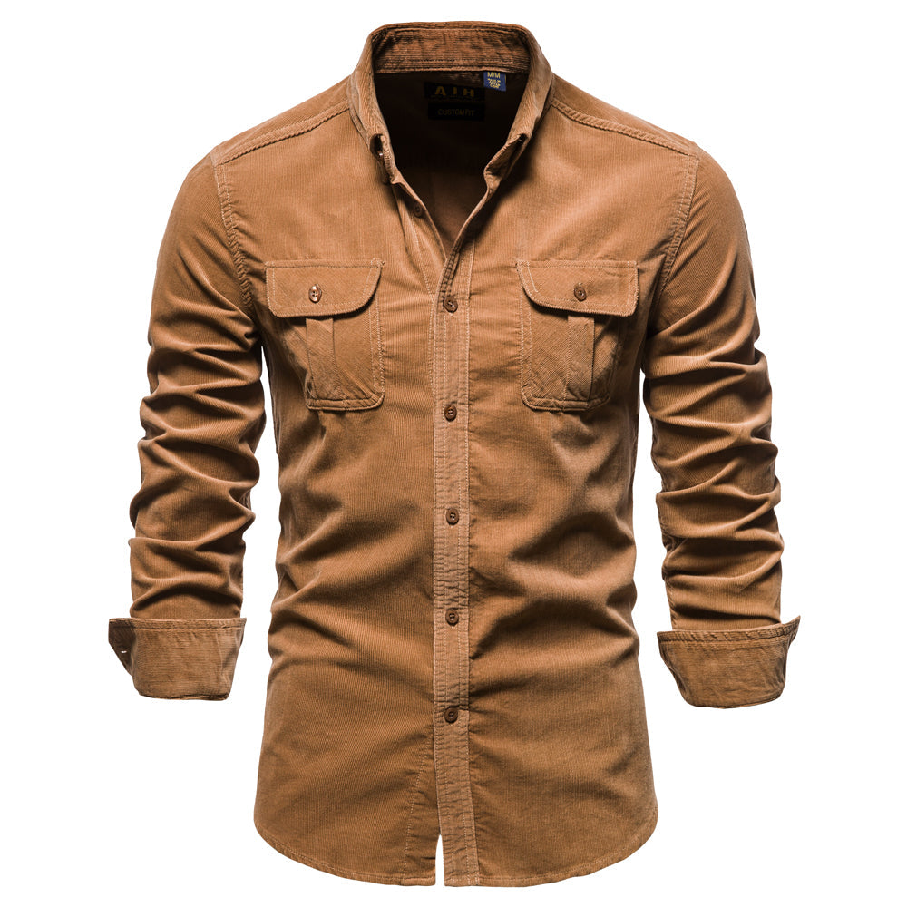 Herrskjorta med bröstfickor och knappstängning-Shirts for men-Fjallbarn