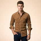 Herrskjorta med bröstfickor och knappstängning-Shirts for men-Fjallbarn
